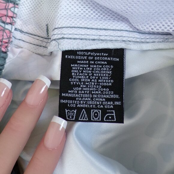 Micros Skull Pineapple Avocado Ice Cream Swim Trunks, Mesh Pockets Drawstring - Picture 6 of 11